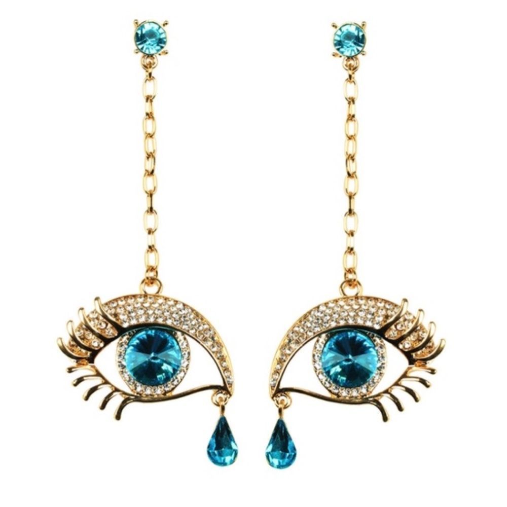 LA Luxe Crystal Eye Earrings